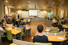 Encuentro con Eduardo Madina. Cursos de Verano de la Universidad de Málaga. Edificio del Rectorado. Julio de 2018