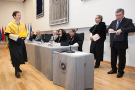 Isabel Jiménez Lucena toma posesión como nueva Delegada del Rector para la Igualdad y la Acción Social de la Universidad de Málaga. Paraninfo.  Enero de 2016