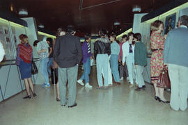 Inauguración de la exposición "Mujeres en la Guerra Civil". Abril de 1990