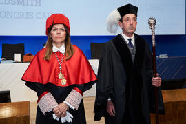 Elsa Marina Álvarez. Investidura de Andrea Goldsmith como doctora "Honoris Causa" por la Escuela Técnica Superior de Ingeniería de Telecomunicación de la Universidad de Málaga. Paraninfo. Octubre de 2024