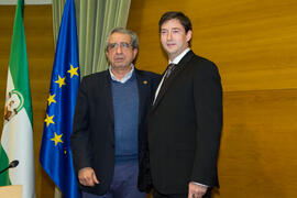Toma de Posesión de Lorenzo José Tardón García como nuevo catedrático del Departamento de Ingeniería de Comunicaciones de la Universidad de Málaga. Edificio del Rectorado. Febrero de 2018