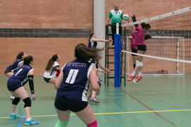 Partido femenino Universidad de Málaga - Universidad de A Coruña. Campeonato de España Universitario de Voleibol. Complejo Polideportivo Universitario. Abril de 2018