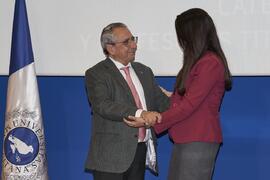 Toma de posesión de Inmaculada Clotilde Santos Díaz como profesora titular del Área de Didáctica de la Lengua y la Literatura (Francés) de la Universidad de Málaga. Toma de posesión de nuevos catedráticos y profesores titulares de la Universidad de Málaga. Paraninfo. Noviembre de 2023
