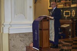 Pedro Adolfo Ramírez. Misa de Lunes Santo de la Cofradía de los Estudiantes. Iglesia de San Agustín. Abril de 2022