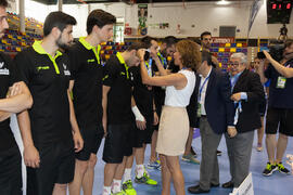 Entrega de medallas. España tercera clasificada en la categoría masculina. Ceremonia de clausura ...