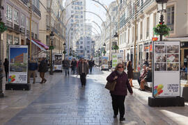Exposición "La Universidad de Málaga del Siglo XXI". Calle Larios. Enero de 2017