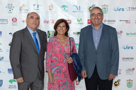 Pedro Montiel, María Valpuesta y Enrique Caro en la gala del deporte de la Universidad de Málaga. Mayo de 2014