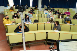 Aula de la Facultad de Ciencias de la Universidad de Málaga. Campus de Teatinos. Octubre de 2020