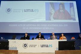 Mesa presidencial. Apertura del Curso Académico 2024/2025 de la Universidad de Málaga. Paraninfo. Septiembre de 2024