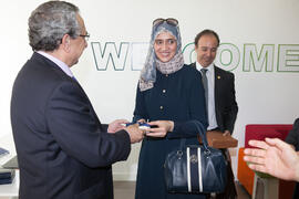 José Ángel Narváez y Rana Chaar en la inauguración de la Oficina de la Universidad de Sharjah, Em...