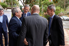Momentos previos a la conferencia de Pablo Hernández de Cos en la Facultad de Ciencias Económicas y Empresariales de la Universidad de Málaga. Paraninfo. Octubre de 2022