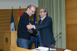 Toma de posesión de José Ángel Peláez Márquez como nuevo profesor titular del Departamento de Análisis Matemático, Estadística e Investigación Operativa y Matemática Aplicada de la Universidad de Málaga. Edificio del Rectorado. Marzo de 2017