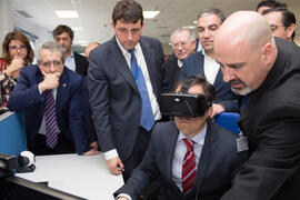 Visita de José Antonio Nieto, Secretario de Estado de Seguridad, a Aeorum. Edificio de Institutos...