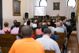 Eugenio Chicano en el Aula de Cultura de Diario Sur. Sociedad Económica Amigos del País. Junio de 2019