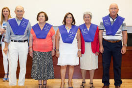 Alumnado en la clausura de la XIX edición del Curso Aula de Mayores de la Universidad de Málaga. ...