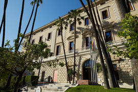 Fachada del Museo de Málaga. Palacio de la Aduana. Junio de 2021