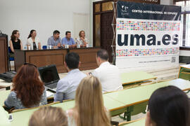 Intervención de Gaspar Garrote. Graduación del alumnado del CIE de la Universidad de Málaga. Centro Internacional de Español. Julio de 2015