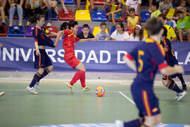 Partido España contra China. 14º Campeonato del Mundo Universitario de Fútbol Sala 2014 (FUTSAL). Antequera. Julio de 2014