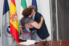 Toma de posesión de María Pilar Pezzi Cristóbal como nueva profesora titular de Historia Moderna de la Universidad de Málaga. Edificio del Rectorado.  Julio de 2016