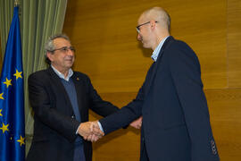 Toma de Posesión de Juan Gonzalo Wangüemert Pérez como nuevo catedrático del Departamento de Ingeniería de Comunicaciones de la Universidad de Málaga. Edificio del Rectorado. Febrero de 2018