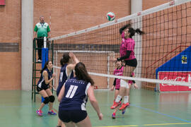 Partido femenino Universidad de Málaga - Universidad de A Coruña. Campeonato de España Universitario de Voleibol. Complejo Polideportivo Universitario. Abril de 2018