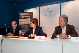 Antonio García Lizana, Teresa Dabán y Juan Antonio García Galindo. Ateneo de Málaga. Abril 2015