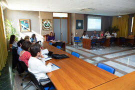 Reunión del Primer Plan Estratégico de la Facultad de Filosofía y Letras de la Universidad de Málaga. Campus de Teatinos. Octubre de 2019