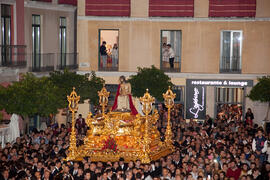 Trono procesional del Cristo Coronado de Espinas de la Hermandad de los Estudiantes. Málaga. Abril de 2014