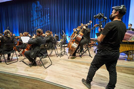 Músicos ensayando. Concierto de Bandas Sonoras de la 31 edición de Fancine de la Universidad de M...