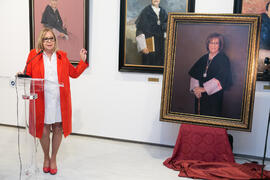 Adelaida de la Calle. Presentación del cuadro de la rectora Adelaida de la Calle en la Galería de Rectores de la Universidad de Málaga. Edificio del Rectorado. Marzo de 2019