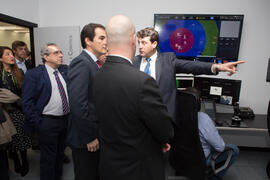 Visita de José Antonio Nieto, Secretario de Estado de Seguridad, a Aeorum. Edificio de Institutos...