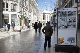 Exposición "La Universidad de Málaga del Siglo XXI". Calle Larios. Enero de 2017