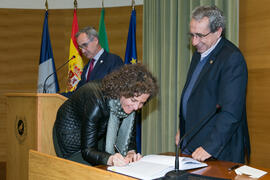 Toma de posesión de Amelia Díaz Morilla como nueva profesora titular del Departamento de Química Orgánica de la Universidad de Málaga. Edificio del Rectorado. Marzo de 2017
