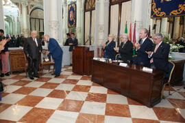 Nombramiento de Eugenio Chicano como miembro de la Real Academia de Bellas Artes de San Telmo. Salón de los Espejos, Ayuntamiento de Málaga. Septiembre de 2016