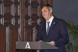 Teodomiro López en su toma de posesión como Rector de la Universidad de Málaga. Palacio de San Telmo, Sevilla. Febrero de 2024