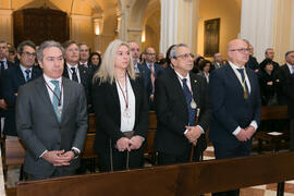 Asistentes a la misa de Lunes Santo. Iglesia de San Agustín. Marzo de 2018