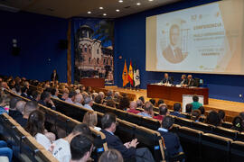 Conferencia de Pablo Hernández de Cos en la Facultad de Ciencias Económicas y Empresariales de la Universidad de Málaga. Paraninfo. Octubre de 2022