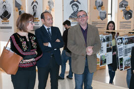 Yolanda García Calvente, Tomás Azorín y Carlos Rosa en la inauguración de la exposición “arcVisio...