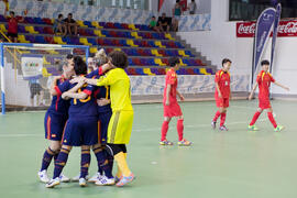 Partido España contra China. 14º Campeonato del Mundo Universitario de Fútbol Sala 2014 (FUTSAL). Antequera. Julio de 2014