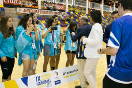 Entrega de medallas. Ceremonia de clausura del Campeonato Europeo Universitario de Balonmano. Ant...