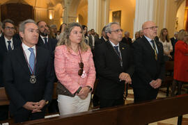 Asistentes a la misa de Lunes Santo. Iglesia de San Agustín. Abril de 2019