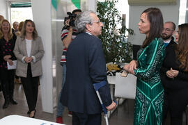 Isabel Rocha y José Ángel Narváez. Inauguración de la oficina 'Welcome to UMA'. Campus de Teatinos. Abril de 2019