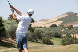 Jugador de la Universidad de Navarra. Campeonato Europeo de Golf Universitario. Antequera. Junio ...