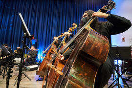 Ensayo del Concierto de Bandas Sonoras de la 31 edición de Fancine de la Universidad de Málaga. Auditorio de la Escuela Técnica de Ingeniería de Telecomunicaciones e Informática. Noviembre de 2021