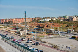 Obras en el Bulevar del Campus de Teatinos. Abril de 2021