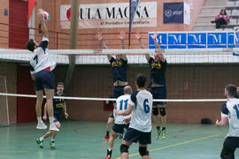 Partido UCAM - Universidad de Almería. Campeonato de España Universitario de Voleibol. Complejo Polideportivo Universitario. Abril de 2018