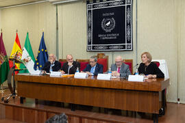 Mesa presidencial. Nombramiento de José Sánchez Maldonado como Alumno de Honor de la Facultad de Ciencias Económicas y Empresariales. Facultad de Ciencias Económicas y Empresariales. Diciembre de 2019