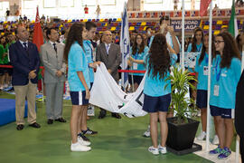 Izado de la bandera de la FISU. Inauguración del 14º Campeonato del Mundo Universitario de Fútbol...