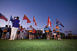 Equipos participantes. Inauguración del Campeonato Mundial Universitario de Golf. Antequera Golf....