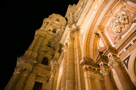 Catedral de Málaga. Estación de Penitencia de la Hermandad de los Estudiantes. Plaza del Obispo, Málaga. Abril de 2017